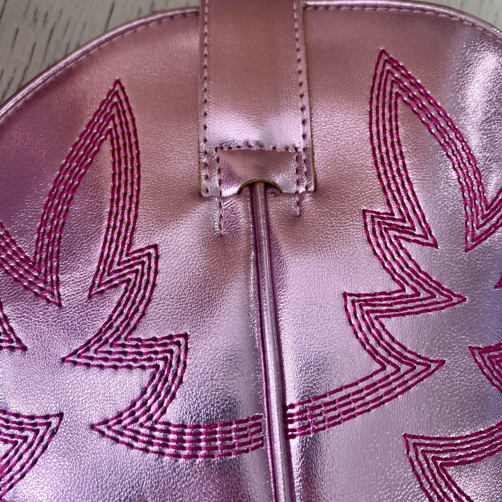 Miim Metallic Pink Western-Style Rodeo Pointed Toe Ankle Boots 7.5, 8.5 - Picture 4 of 8